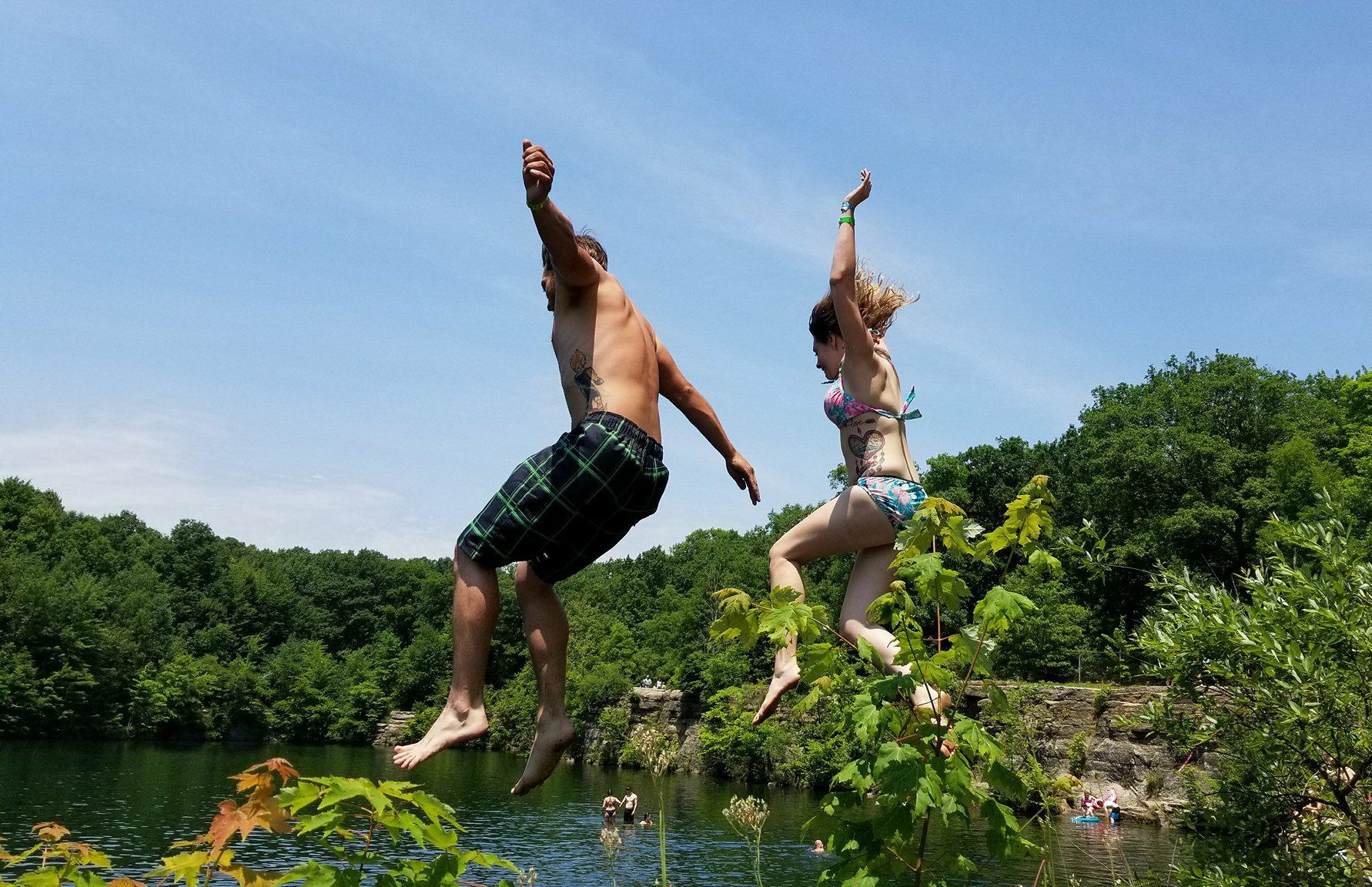 Pick your element. — the spring-fed swimming quarry at Nelson Ledges Quarry Park